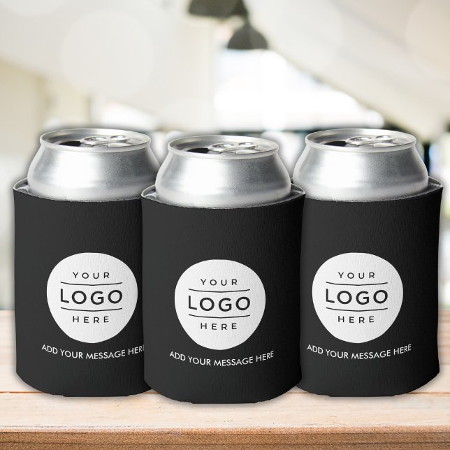 Custom Business Logo Promotional Can Cooler (Custom Business Logo Promotional Can Cooler black color background.)