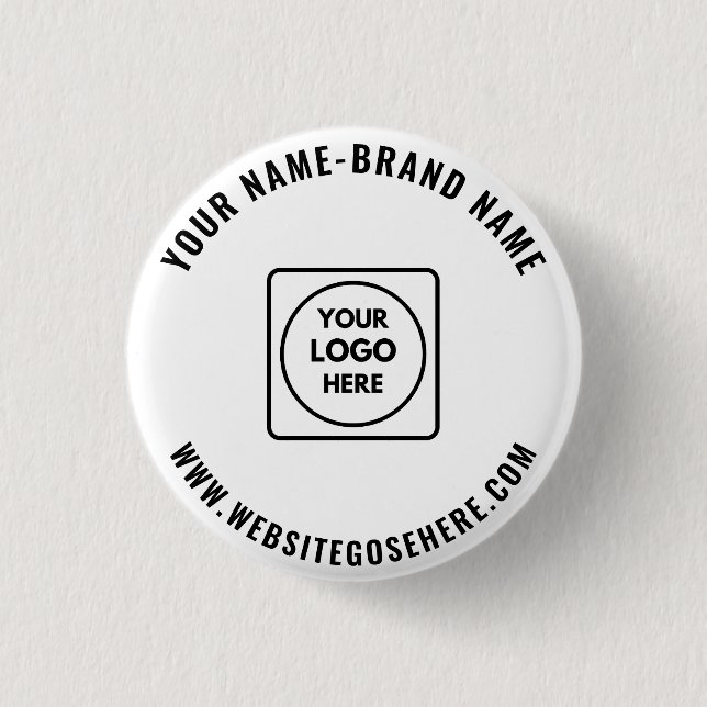 Custom Business Logo Promotional Example Design Button (Front)