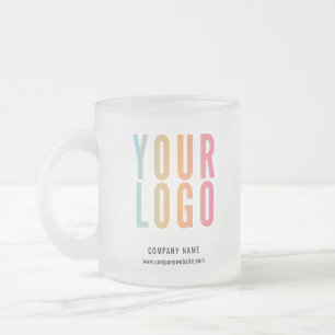 Custom Business Logo Promotional Frosted Glass Coffee Mug