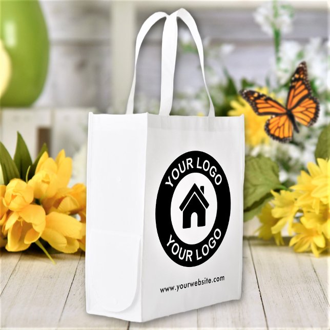 Custom Business Logo Promotional Reusable Grocery Bag (Creator Uploaded)