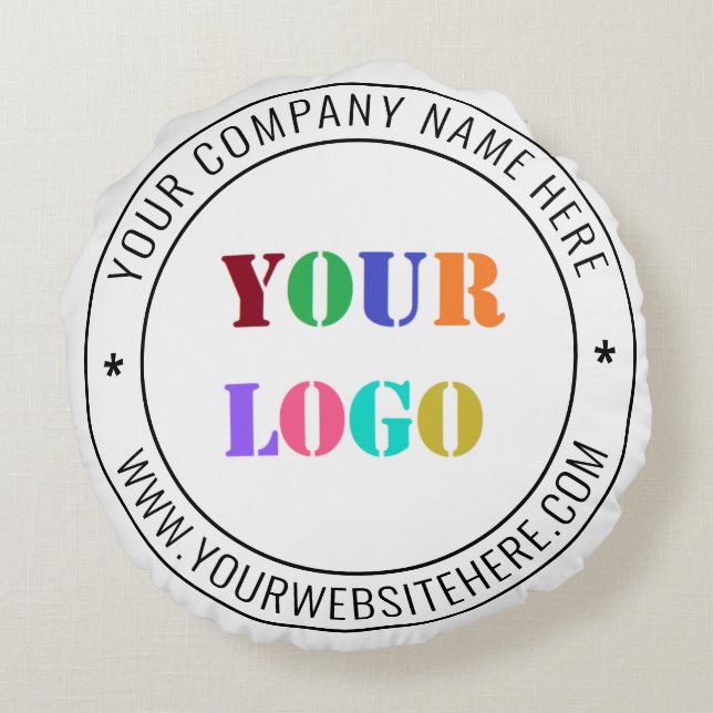 Custom Business Logo Promotional Round Pillow (Back)