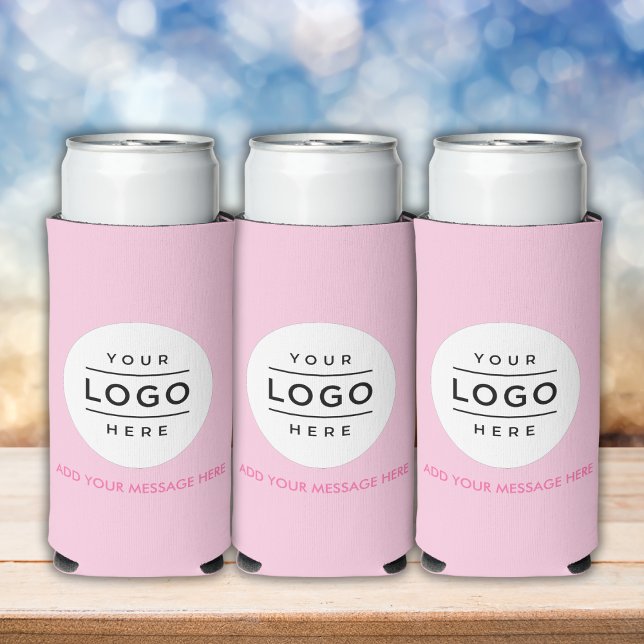 Custom Business Logo Promotional Seltzer Can Cooler (Custom Business Logo Promotional Seltzer Can Cooler in pink color)