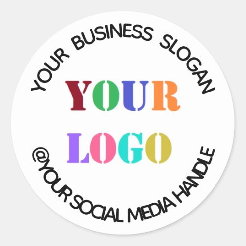 Custom Business Logo Promotional Social Media Name Classic Round Sticker