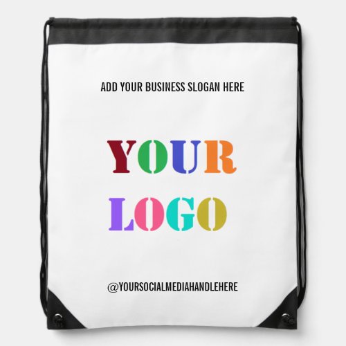 Custom Business Logo Promotional Social Media Name Drawstring Bag
