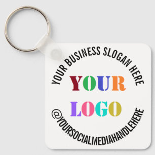 Custom Business Logo Promotional Social Media Name Keychain