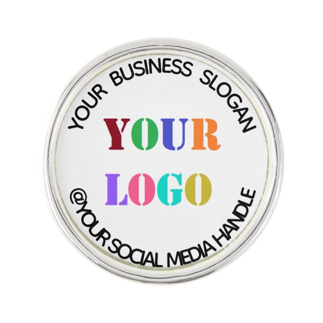 Custom Business Logo Promotional Social Media Name Lapel Pin (Front)