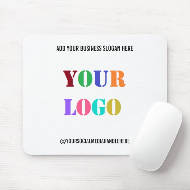 Custom Business Logo Promotional Social Media Name Mouse Pad (With Mouse)