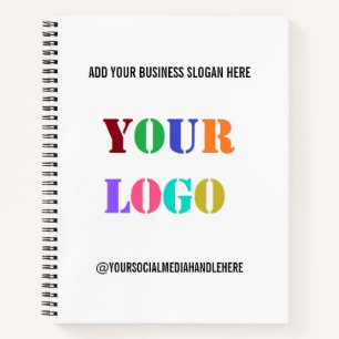 Custom Business Logo Promotional Social Media Name Notebook