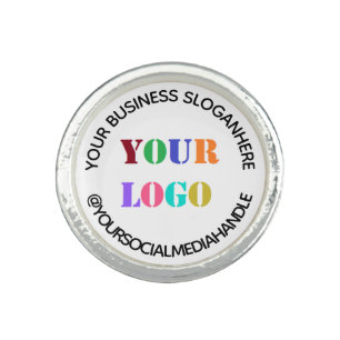 Custom Business Logo Promotional Social Media Name Ring