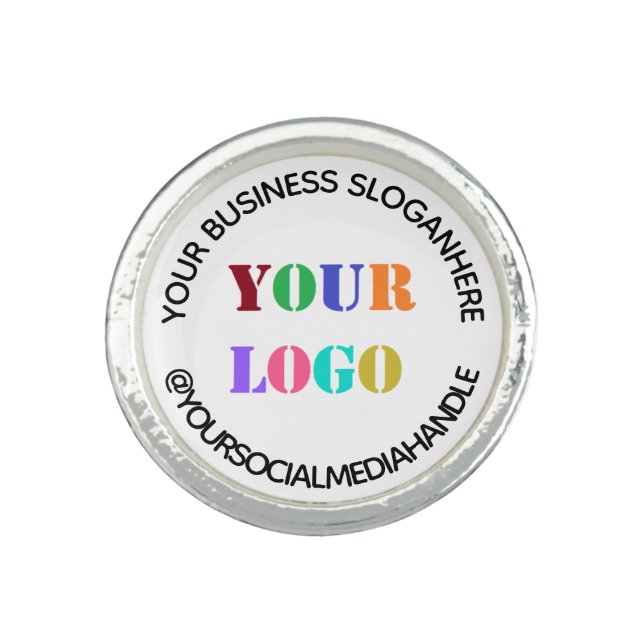 Custom Business Logo Promotional Social Media Name Ring (Front)