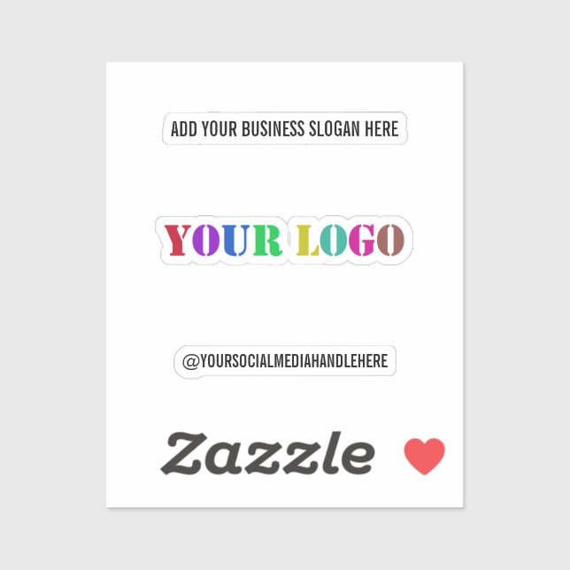 Custom Business Logo Promotional Social Media Name Sticker (Sheet)