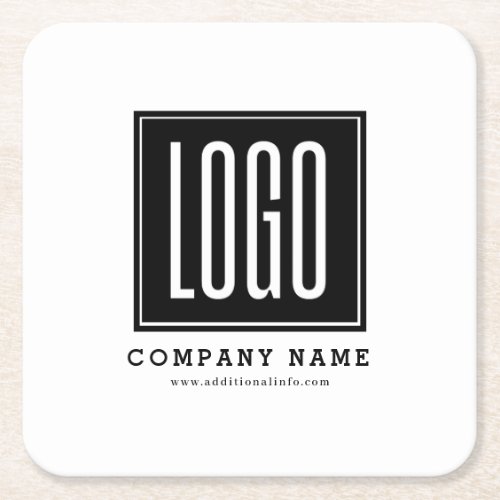 Custom Business Logo Promotional  Square Paper Coaster