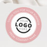 Custom Business Logo Promotional Thank You Pink Classic Round Sticker