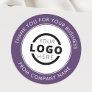 Custom Business Logo Promotional Thank You Purple Classic Round Sticker