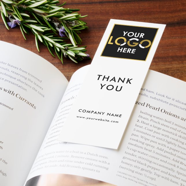 Custom Business Logo Promotional White Thank You Bookmarks (Book)