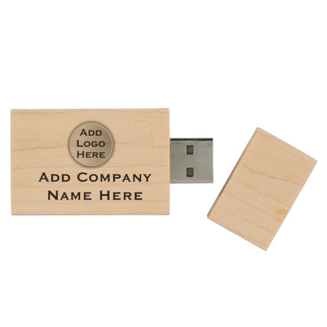 Custom Business Logo Promotional Wood USB Flash Drive (Opened)