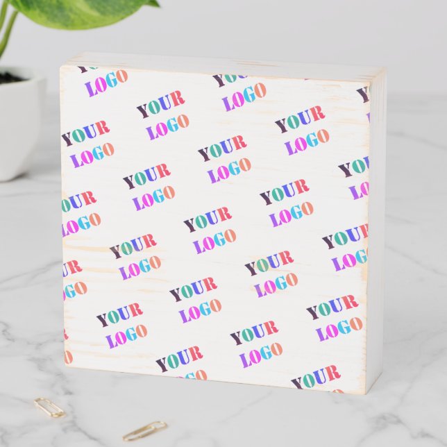 Custom Business Logo Promotional Wooden Box Sign (In Situ Horizontal)