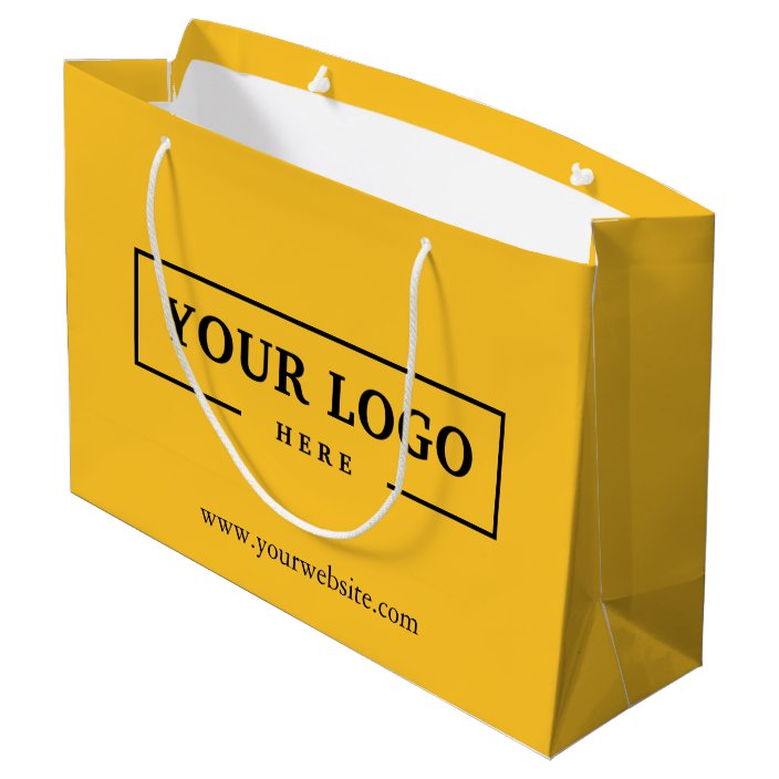 Custom Business Logo Promotional Yellow Shopping Large Gift Bag ...
