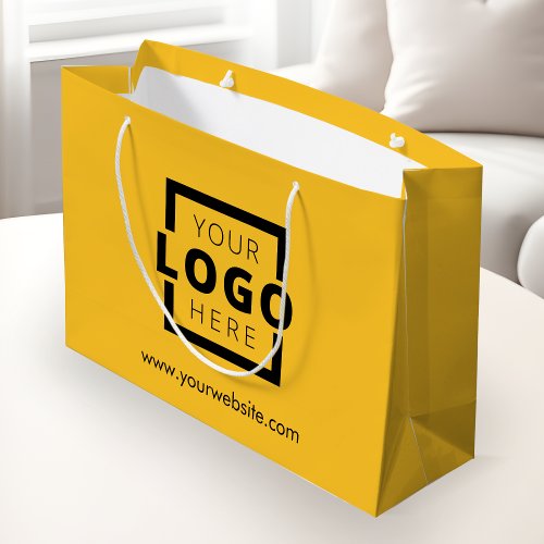 Custom Business Logo Promotional Yellow Shopping Large Gift Bag