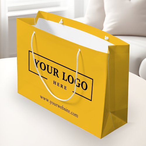 Custom Business Logo Promotional Yellow Shopping Large Gift Bag