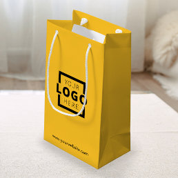 Custom Business Logo Promotional Yellow Shopping Small Gift Bag