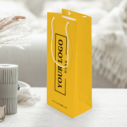 Custom Business Logo Promotional Yellow Shopping Wine Gift Bag