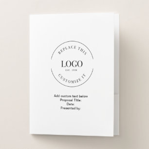 Custom Business Logo Proposal Title website Pocket Folder