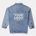 Custom Business Logo QR Code and Text Denim Jacket | Zazzle