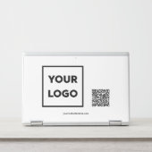 Custom Business Logo QR Code and Text HP Laptop Skin | Zazzle