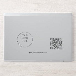 Custom Business Logo QR Code and Text Light HP Laptop Skin