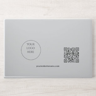 Custom Business Logo QR Code and Text Light HP Laptop Skin