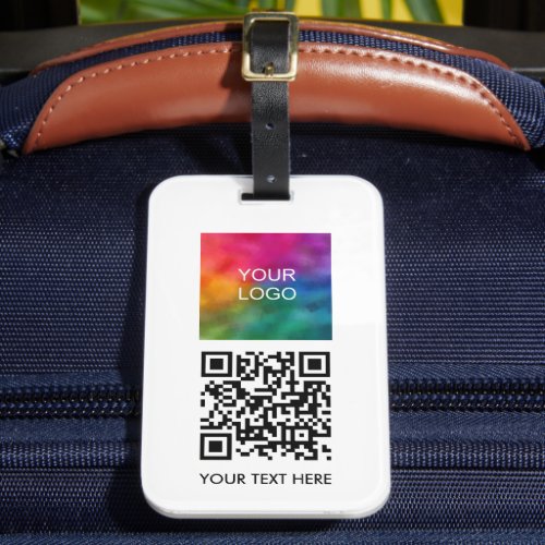 Custom Business Logo QR Code Barcode Name Text Luggage Tag