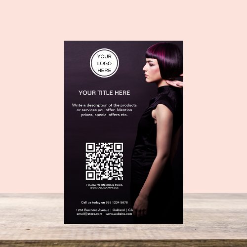 Custom Business Logo QR Code Beauty Salon Photo Flyer