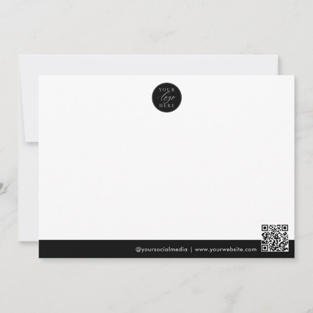 Custom Business Logo QR Code Company Note Card (Front)