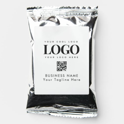 Custom Business Logo  Qr Code Corporate Minimal  Coffee Drink Mix