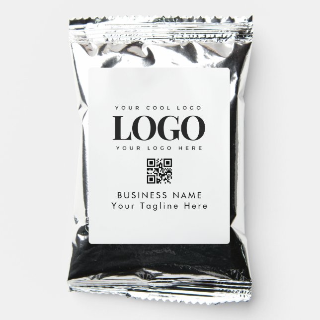 Custom Business Logo & Qr Code Corporate Minimal  Coffee Drink Mix (Front)