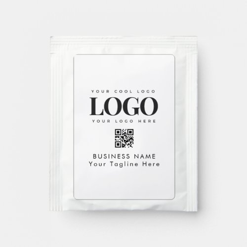 Custom Business Logo  Qr Code Corporate Minimal   Tea Bag Drink Mix