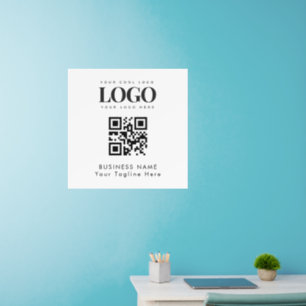 Custom Business Logo & Qr Code Corporate Office    Wall Decal