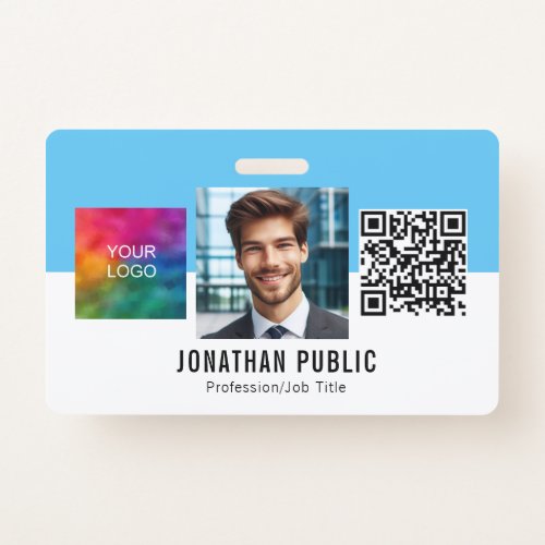 Custom Business Logo QR Code Employee ID Card Badge