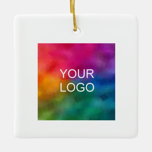 Custom Business Logo QR Code Minimalist Template Ceramic Ornament