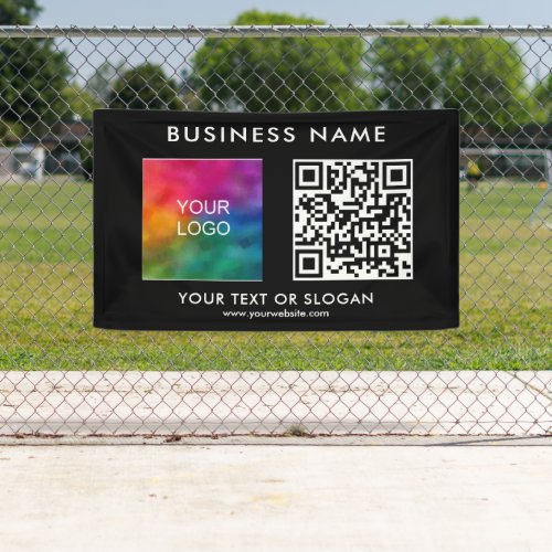Custom Business Logo QR Code Modern Outdoor Best Banner