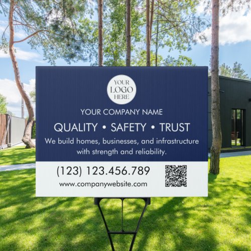 Custom Business Logo QR Code Modern Outdoor Yard Sign