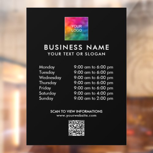 Custom Business Logo QR Code Modern Template Window Cling