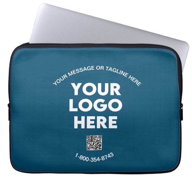 Custom Business Logo QR Code Phone Professional  Laptop Sleeve (Front)