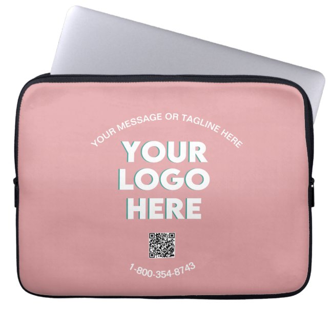 Custom Business Logo QR Code Phone Professional  Laptop Sleeve (Front)