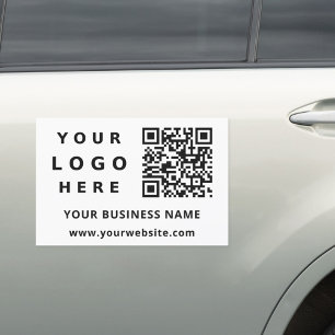 Custom Business Logo & QR Code Promotional Car Magnet
