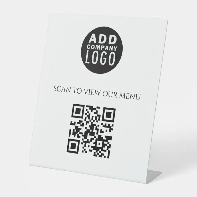 Custom Business Logo Qr Code Promotional Pedestal Sign 