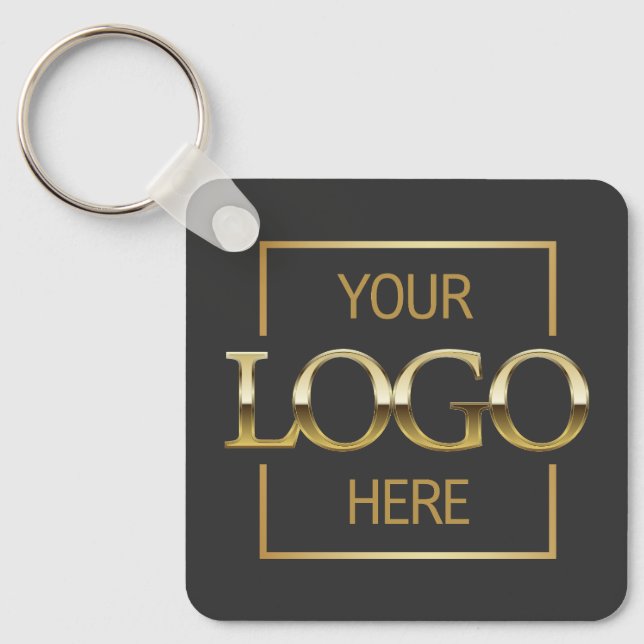 Custom Business Logo & QR Code Promotional Swag Keychain (Front)