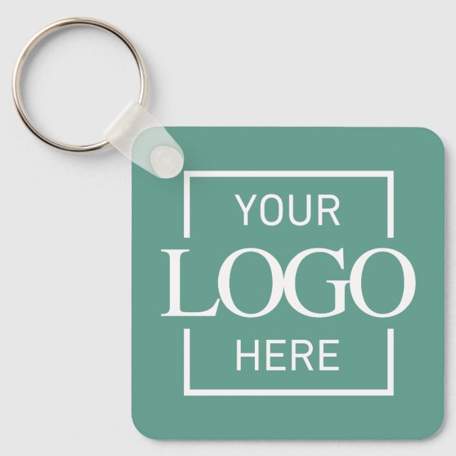Custom Business Logo & QR Code Promotional Swag Keychain (Front)