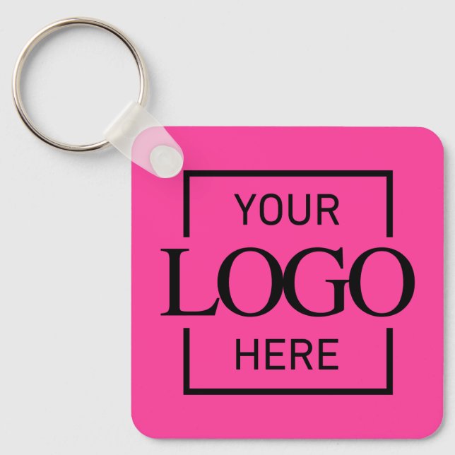 Custom Business Logo & QR Code Promotional Swag Keychain (Front)